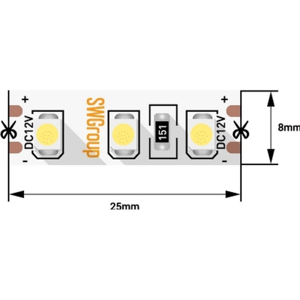 Светодиодная лента SWG3120 SWG3120-12-9.6-WW-M
